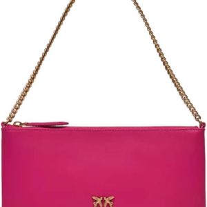 Pinko Women's Horizontal Flat Calfskin Silk Bag-0