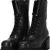 Pinko Women's Hon Amphibian Calf Leather Combat Boots-3