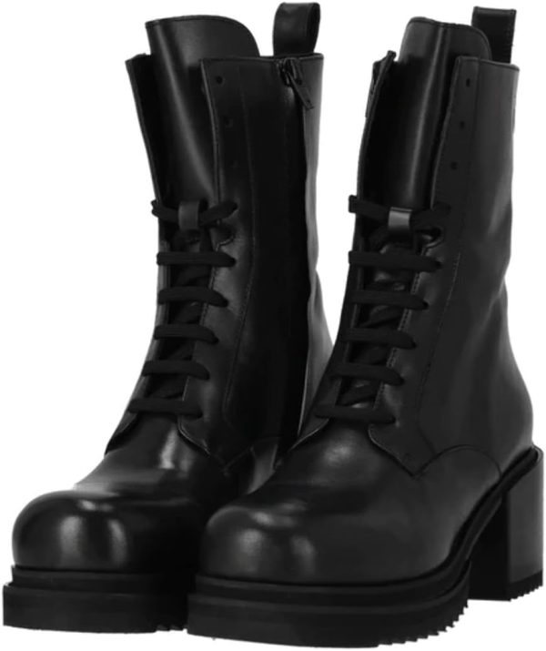Pinko Women's Hon Amphibian Calf Leather Combat Boots-3