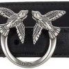 Pinko Love Berry Simply Belt H2 Women's Belt Silver Buckle Black-0