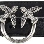 Pinko Love Berry Simply Belt H2 Women's Belt Silver Buckle Black-0