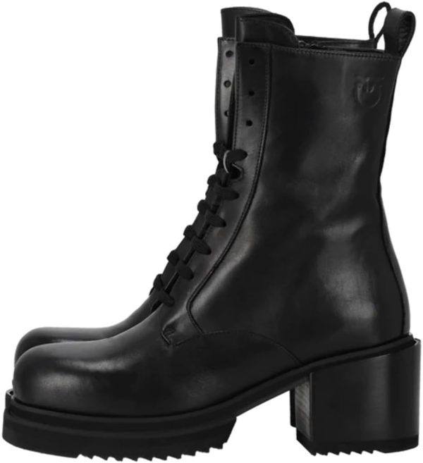 Pinko Women's Hon Amphibian Calf Leather Combat Boots-4