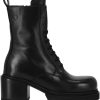 Pinko Women's Hon Amphibian Calf Leather Combat Boots-0