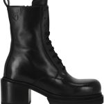 Pinko Women's Hon Amphibian Calf Leather Combat Boots-0