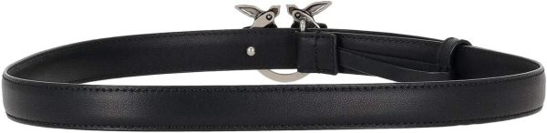 Pinko Love Berry Simply Belt H2 Women's Belt Silver Buckle Black-1