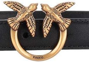 Pinko Love Berry Simply Belt H2 Women's Belt Gold Buckle Black-0