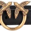 Pinko Love Berry Simply Belt H2 Women's Belt Gold Buckle Black-0