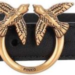 Pinko Love Berry Simply Belt H2 Women's Belt Gold Buckle Black-0
