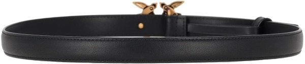 Pinko Love Berry Simply Belt H2 Women's Belt Gold Buckle Black-1