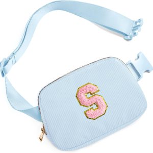 Gitus Birthday Gifts for 10 11 12 13 14 15 16 Year Old Girls Personalized Gifts for Women Initial Fanny Pack Crossbody Bag Belt Bag Cute Preppy Stuff for Teen Girls Teenage Girl Gifts (Icing Blue-S)-0