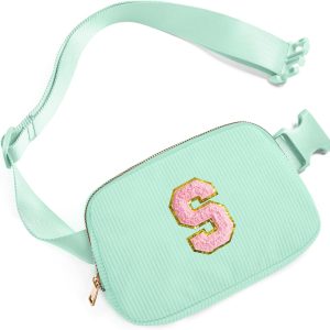 Gitus 10 11 12 13 14 15 16 Year Old Girl Gifts Personalized Birthday Gifts for Women Daughter Sister Her Initial Belt Bag Fanny Pack Crossbody Bags for Teen Girl Gifts Trendy Stuff (Mint Green-S)-0