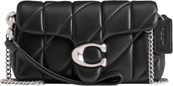 Coach Women's Quilted Pillow Leather Tabby Wristlet with Chain-0