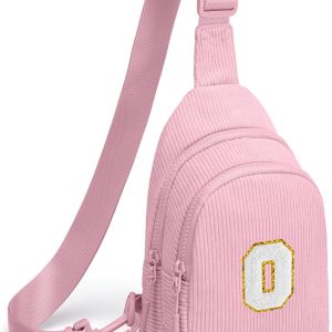 Small Corduroy Sling Bag Initial Crossbody Bag Fanny Pack for Girls Personalized Birthday Gifts for Teen Girls Gifts-0