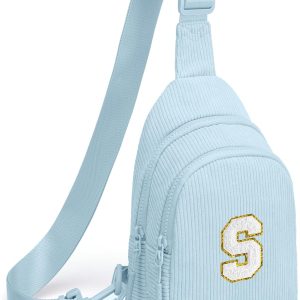 Small Corduroy Sling Bag Initial Crossbody Bag Fanny Pack for Girls Personalized Birthday Gifts for Teen Girls Gifts-0