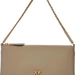 Pinko Women's Horizontal Flat Calfskin Silk Bag-0