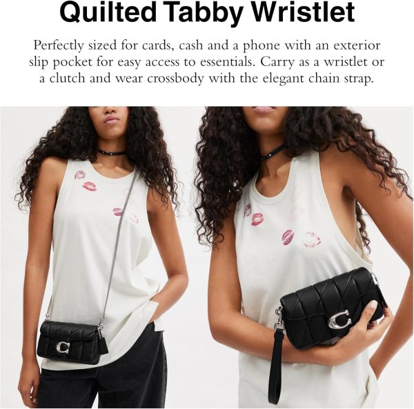 Coach Women's Quilted Pillow Leather Tabby Wristlet with Chain-1