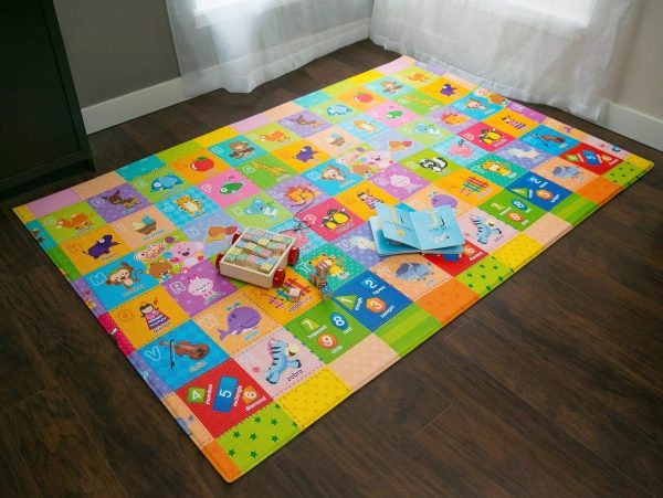 Baby Care Play Mat (Medium, Playful - Pinko & Friend) 73’’ x 49’’ Original One-Piece Reversible Rollable Waterproof Play Mat for Infants, Babies, Toddler, and Kids-3