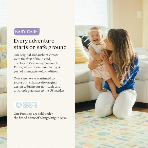 Baby Care Play Mat (Medium, Playful - Pinko & Friend) 73’’ x 49’’ Original One-Piece Reversible Rollable Waterproof Play Mat for Infants, Babies, Toddler, and Kids-4